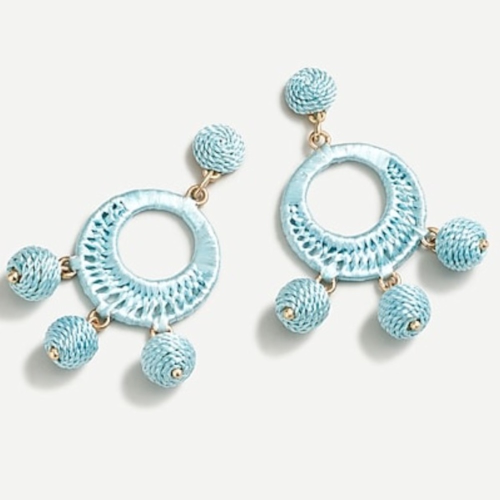 J. Crew Raffia Wrapped Triple Drop Earrings